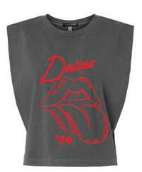 Dallas Lips Garment Dye Muscle Tee