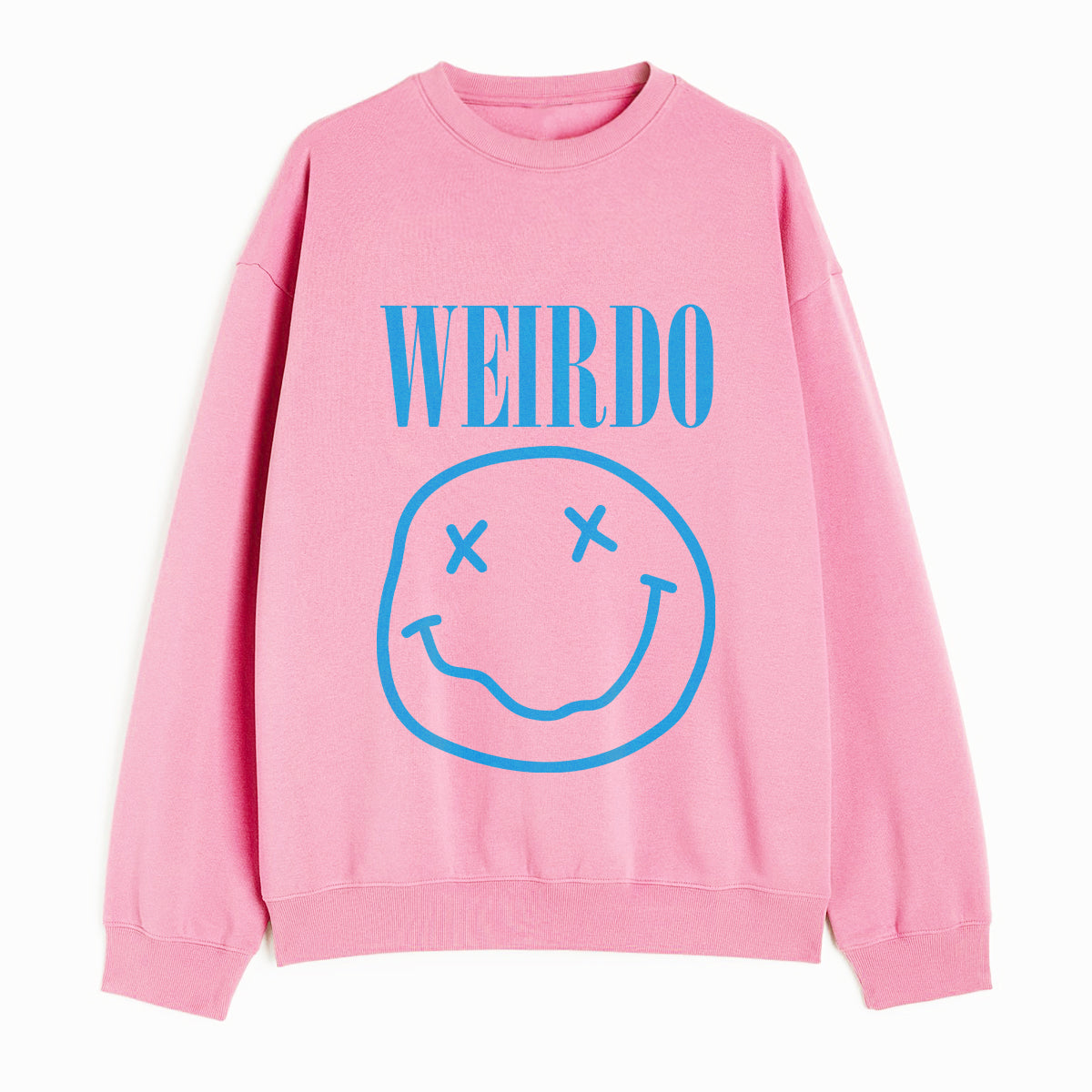 Weirdo Smiley Face Sweatshirt - Pink