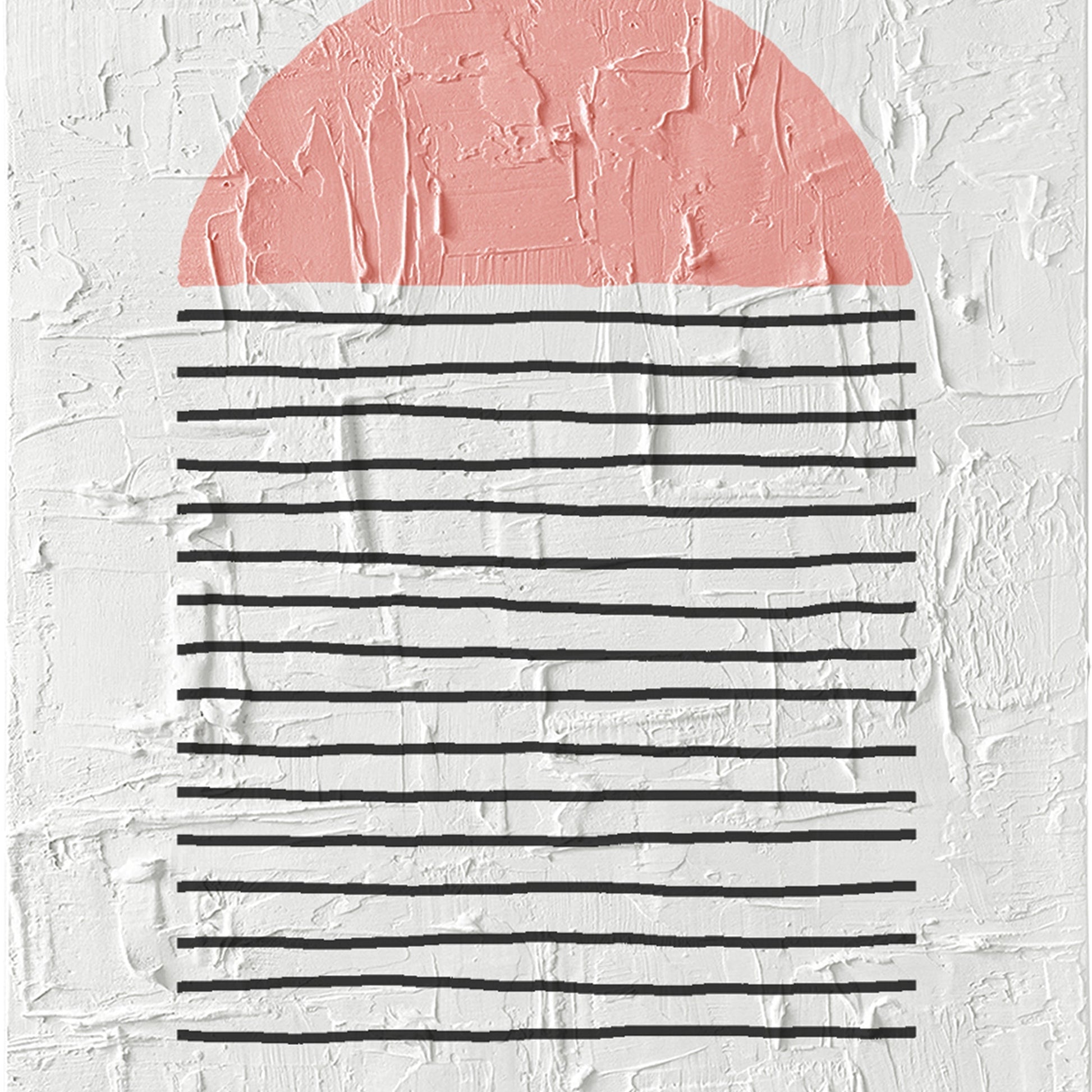 Abstract Black Lines Light Pink Half Circle Textured Art TEXTURED ART LULUSIMONSTUDIO 