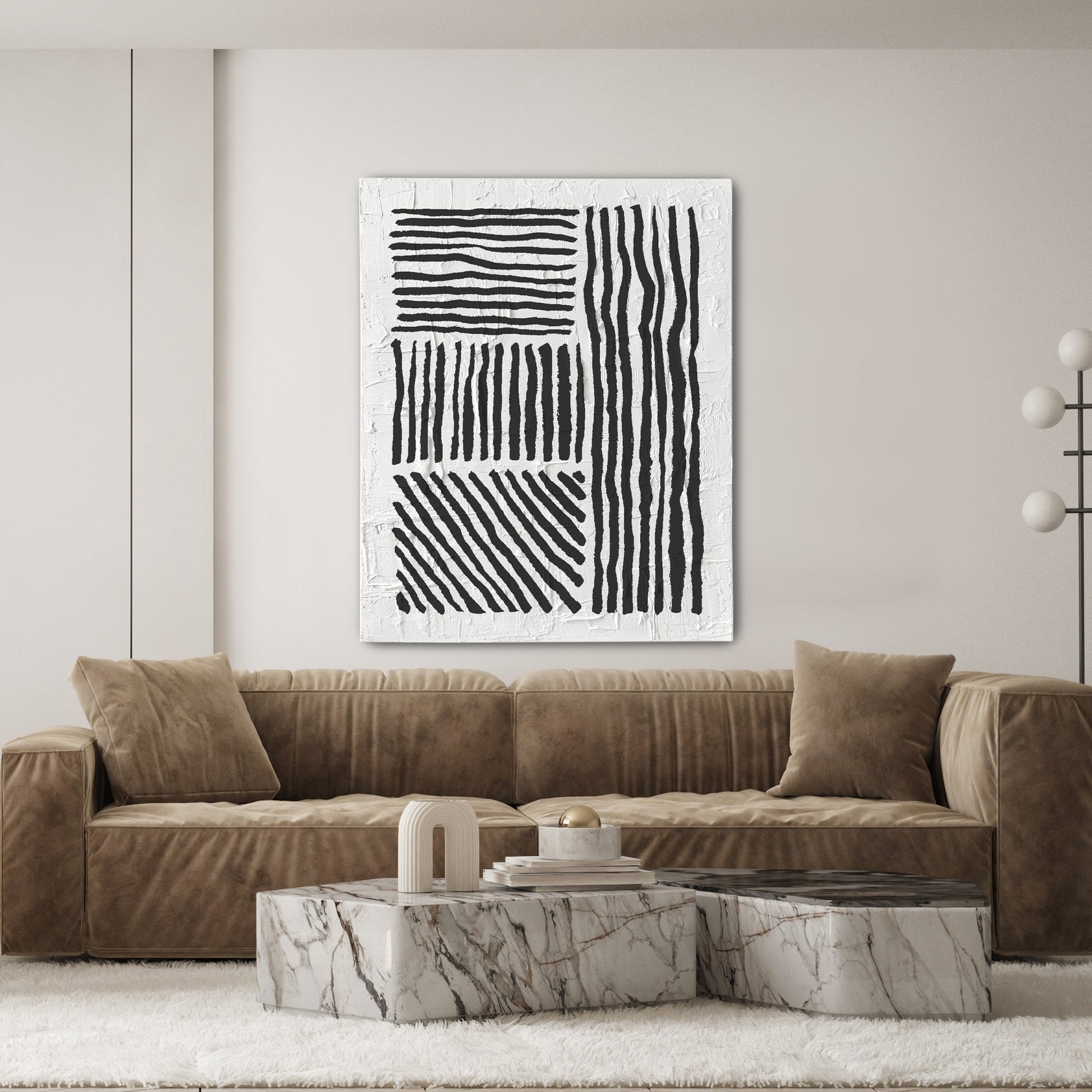 Abstract Black Lines Textured Art TEXTURED ART LULUSIMONSTUDIO 