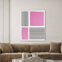 Abstract Pink + Black Lines Acrylic Painting TEXTURED ART LULUSIMONSTUDIO 
