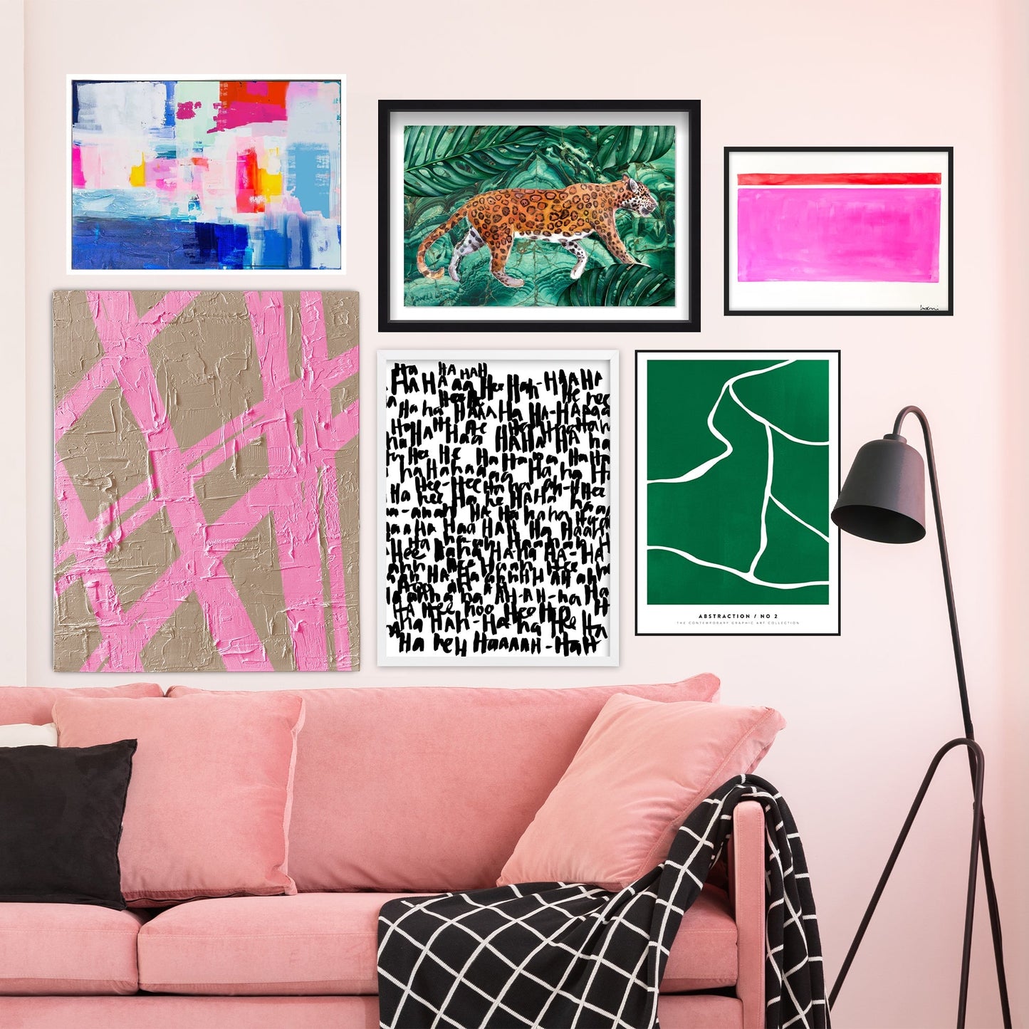 Abstract Pink + Tan Lines Textured Art TEXTURED ART LULUSIMONSTUDIO 