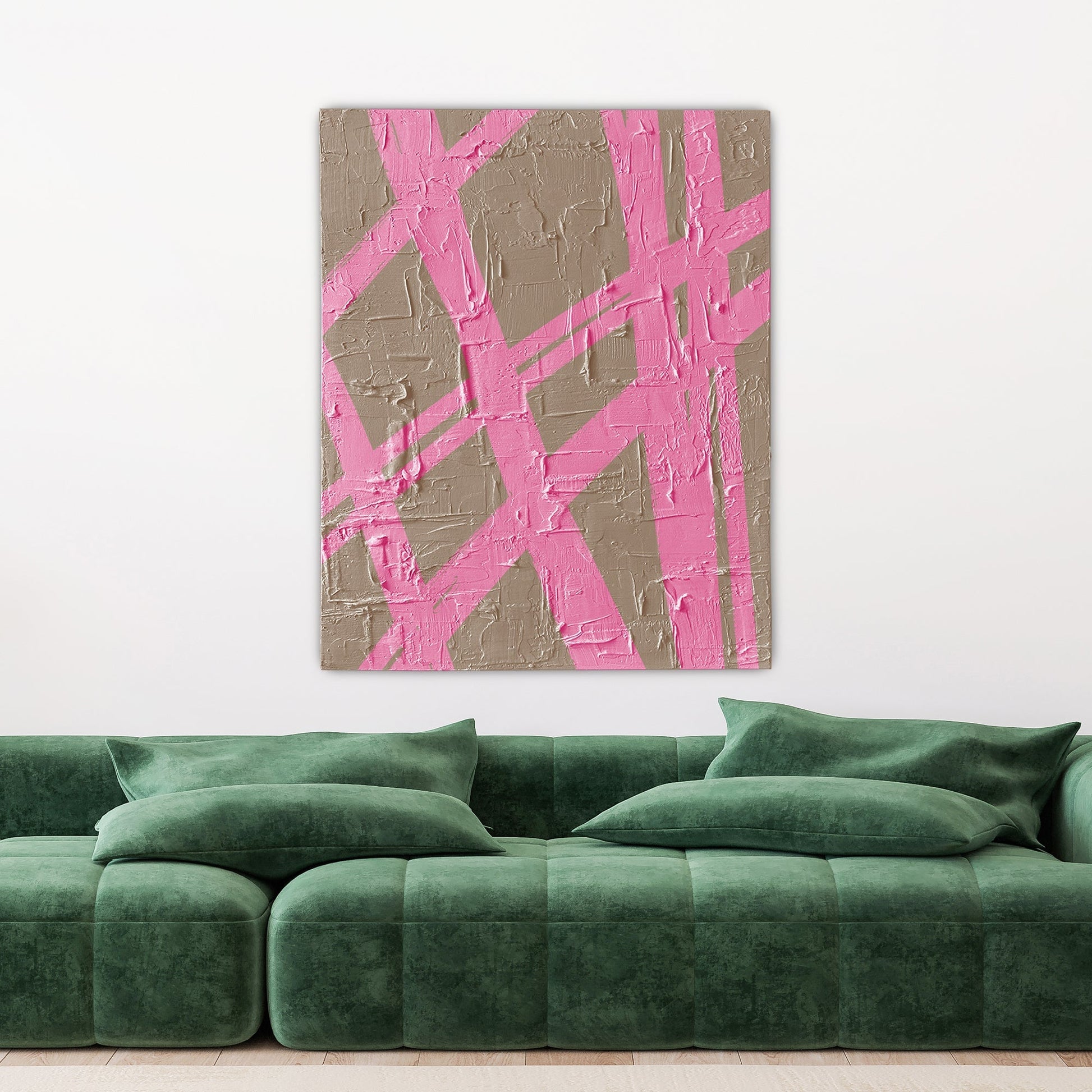 Abstract Pink + Tan Lines Textured Art TEXTURED ART LULUSIMONSTUDIO 