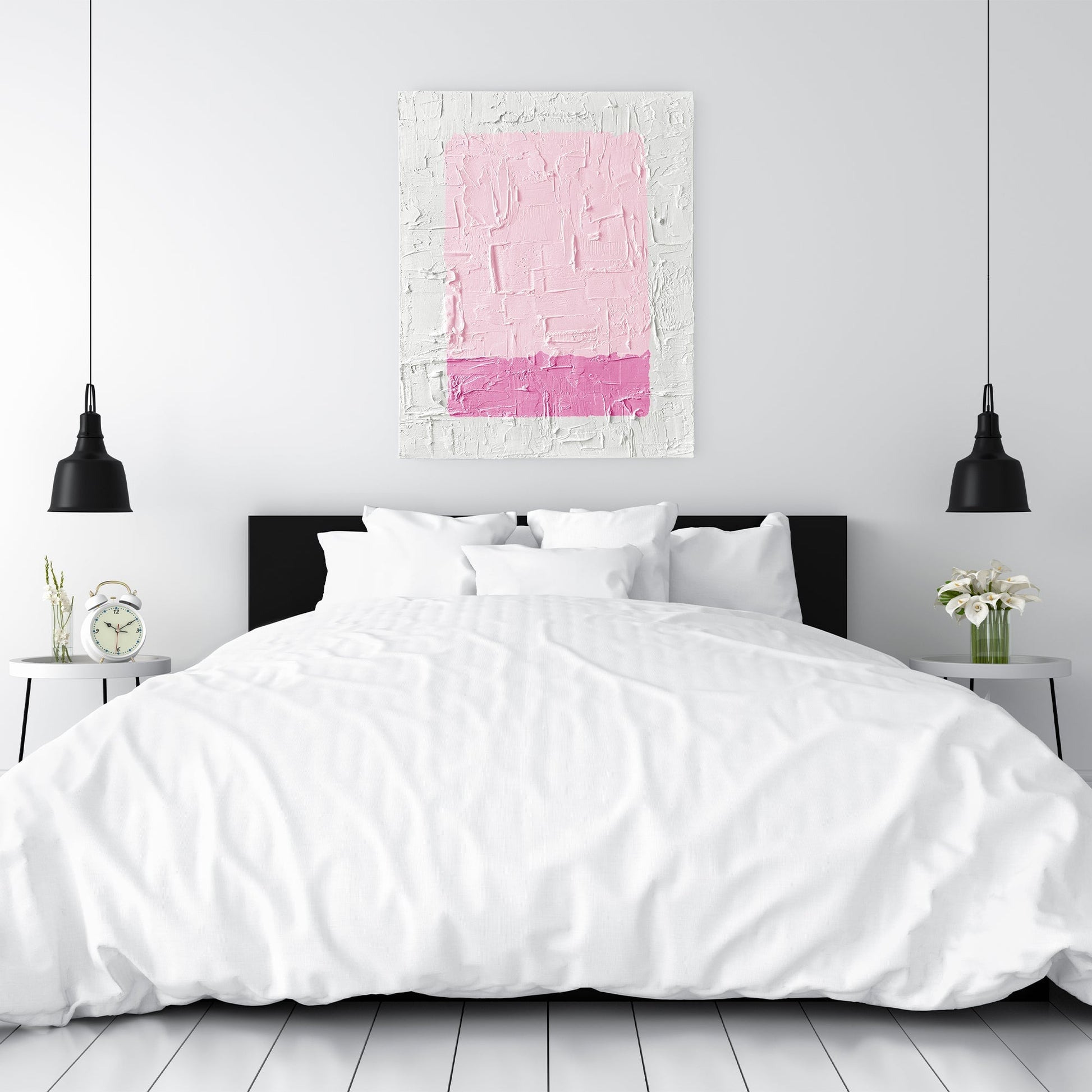 Abstract Pink + White Textured Art TEXTURED ART LULUSIMONSTUDIO 