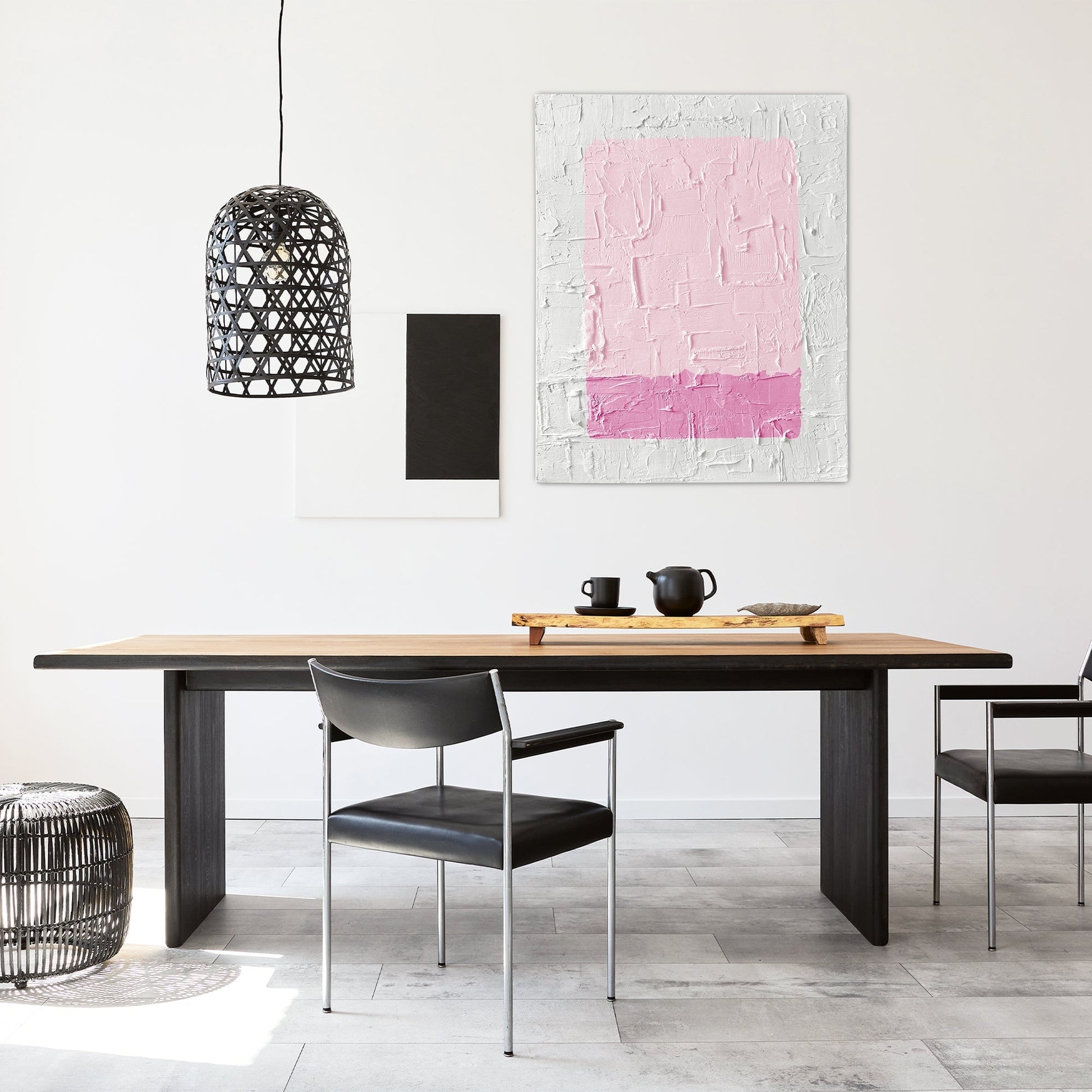 Abstract Pink + White Textured Art TEXTURED ART LULUSIMONSTUDIO 