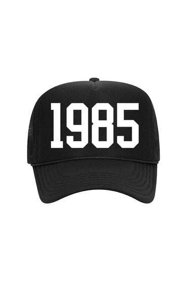 Custom Birth Year Trucker Hat HAT LULUSIMONSTUDIO Black 