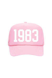 Custom Birth Year Trucker Hat HAT LULUSIMONSTUDIO Soft Pink 