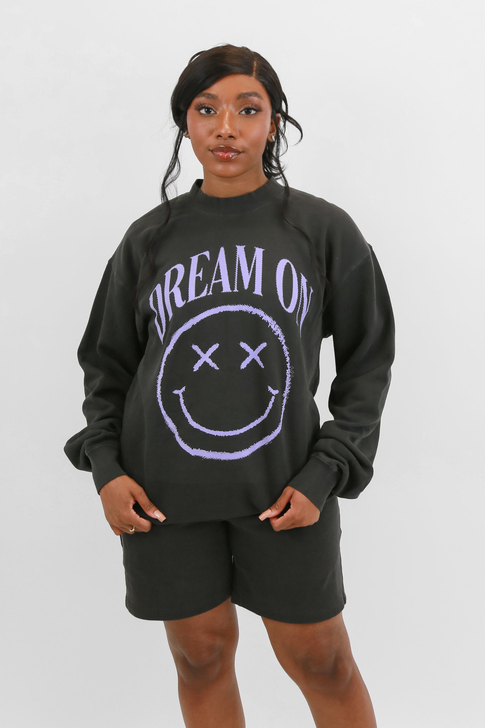 Dream On X-Smiley Oversized Sweatshirt SWEATSHIRT LULUSIMONSTUDIO 