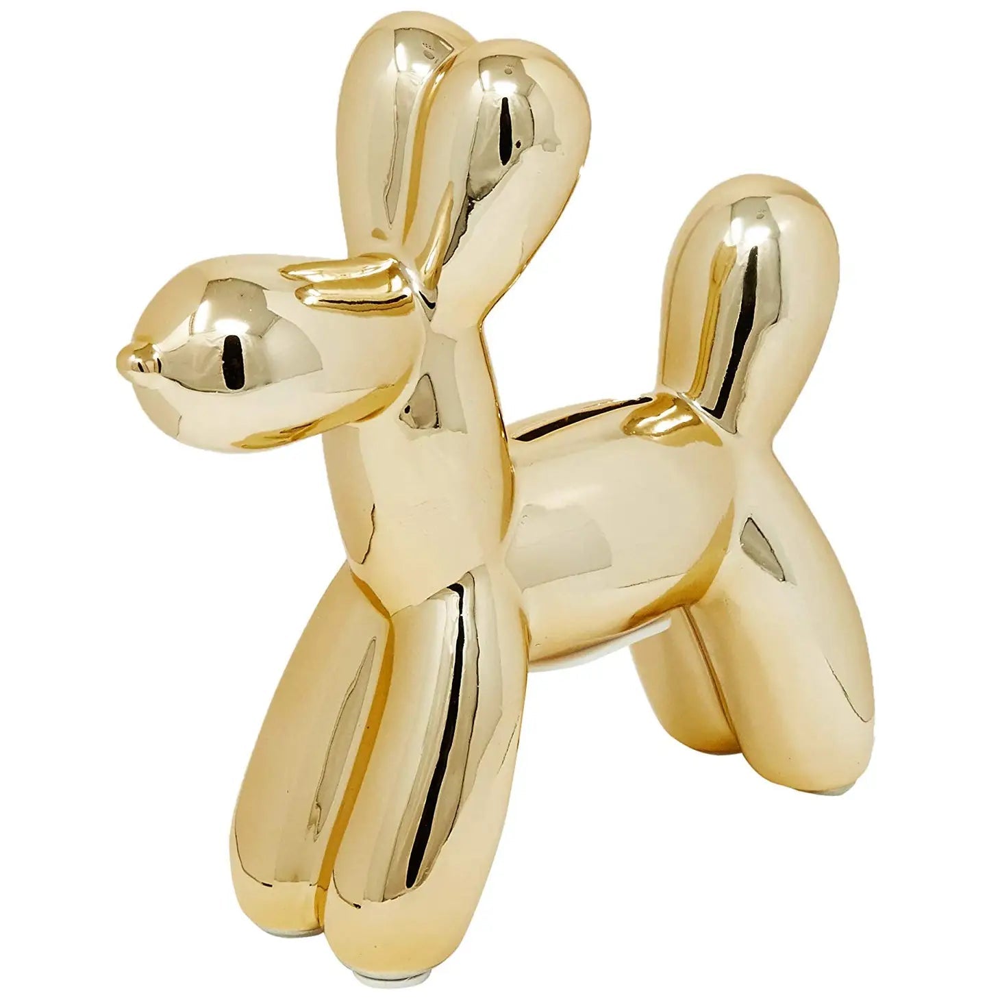 Gold Mini Balloon Dog Piggy Bank HOME DECOR INTERIOR ILLUSIONS PLUS 