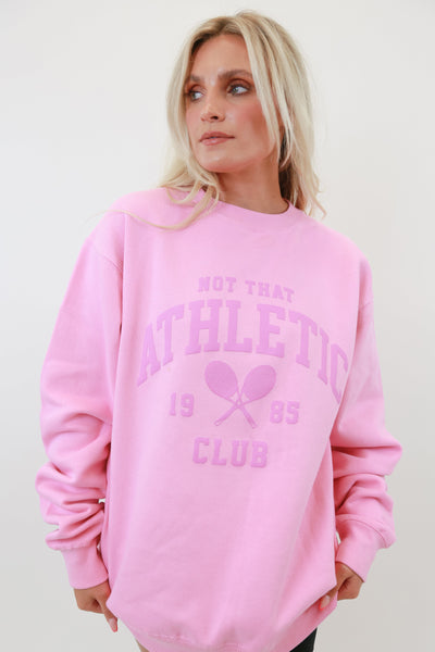 Not That Athletic Club Oversized Crewneck Pink