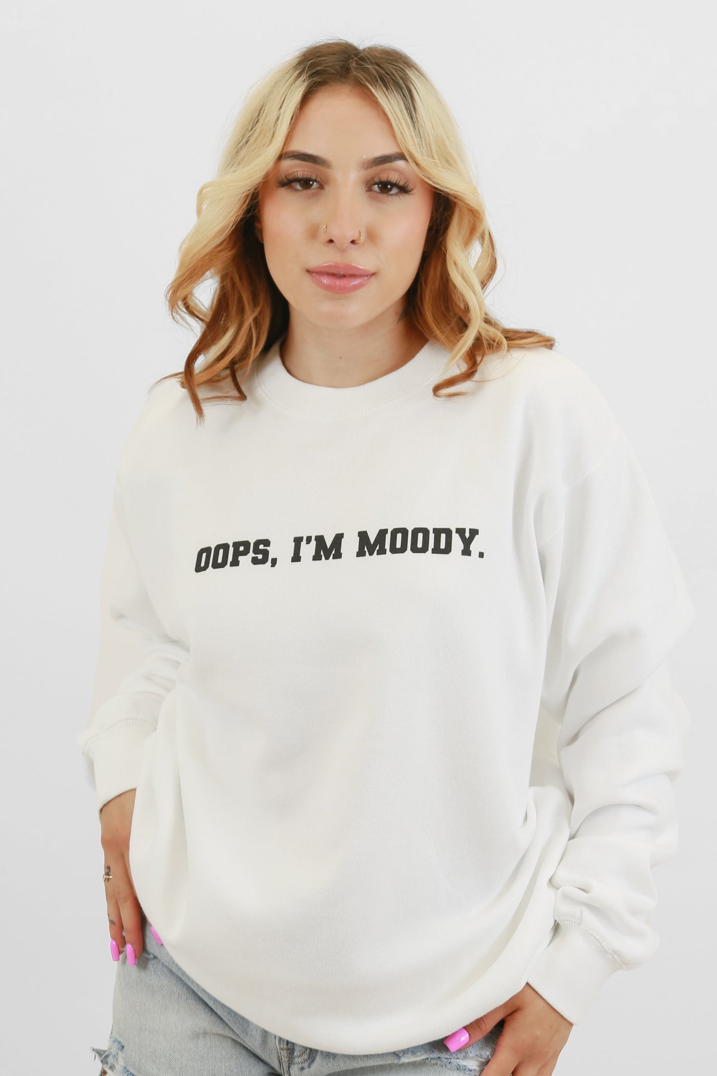 Oops I'm Moody Puff Oversized Sweatshirt SWEATSHIRT LULUSIMONSTUDIO 