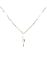 SOLID LIGHTNING BOLT CHARM-SILVER NECKLACE KRIS NATIONS 
