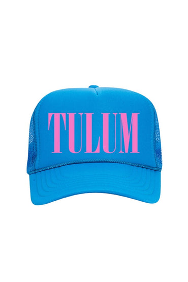 Tulum Trucker Hat HAT LULUSIMONSTUDIO Neon Blue 
