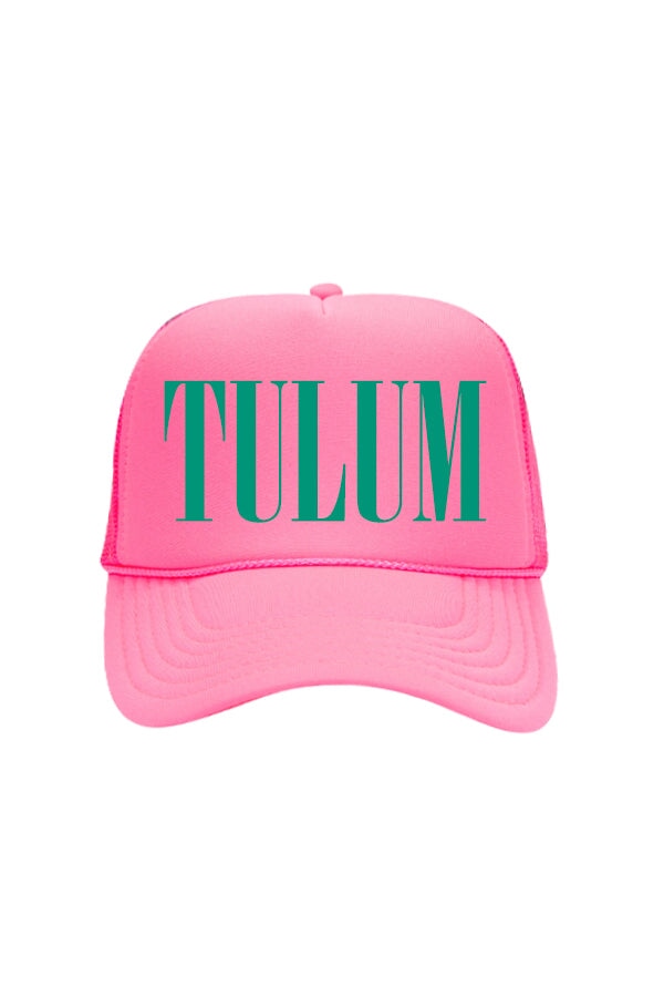 Tulum Trucker Hat HAT LULUSIMONSTUDIO Neon Pink 