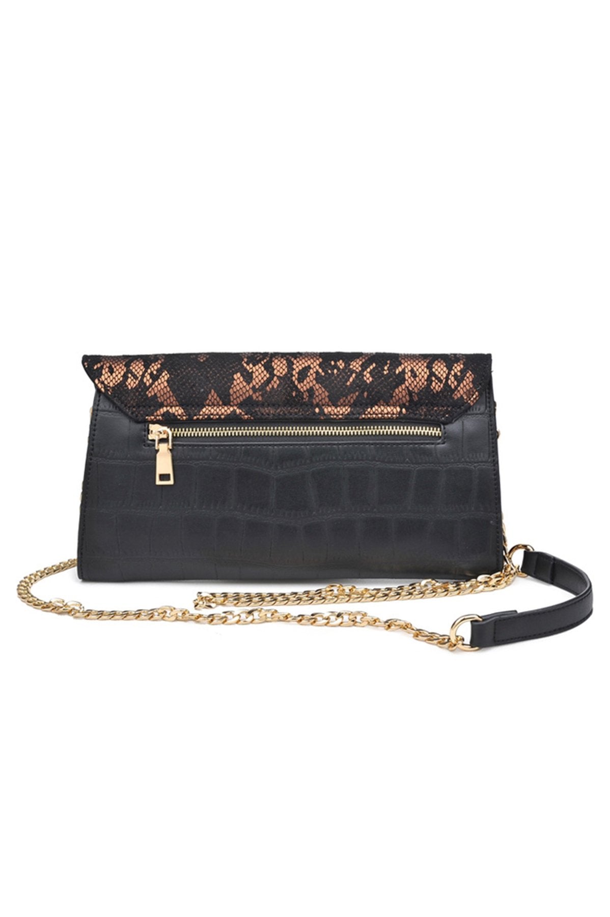 VERONICA EMBOSSED FOLDOVER CROSSBODY CLUTCH BAG URBAN EXPRESSIONS 